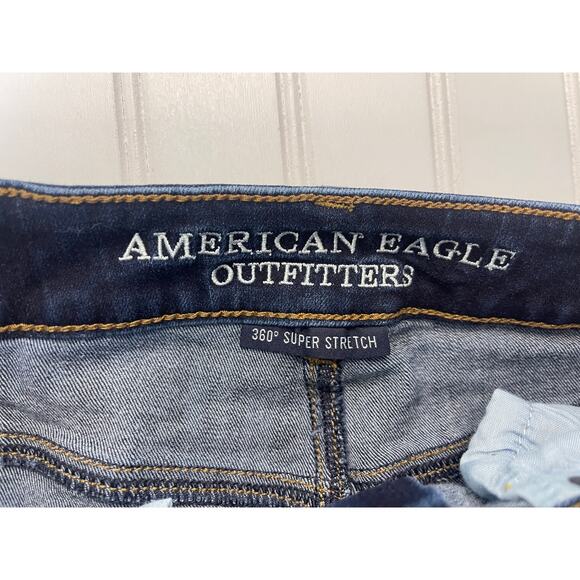American Eagle Outfitters Hi Rise Shortie Distressed Jean Shorts Size Women's 0 - Picture 2 of 8